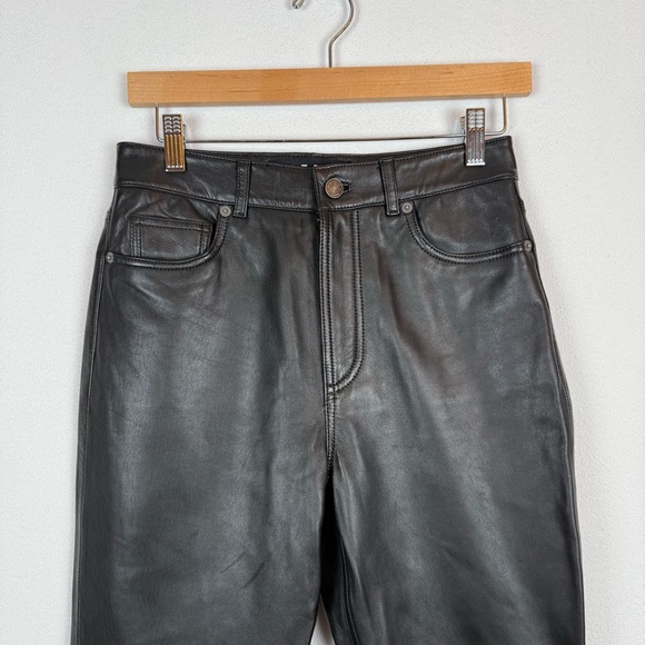 Reformation x Veda Cynthia Lamb Leather Pants Black 2 - Picture 5 of 14